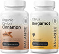 Organic Ceylon Cinnamon 1200mg Citrus Bergamot 500mg Supplement Combo K439