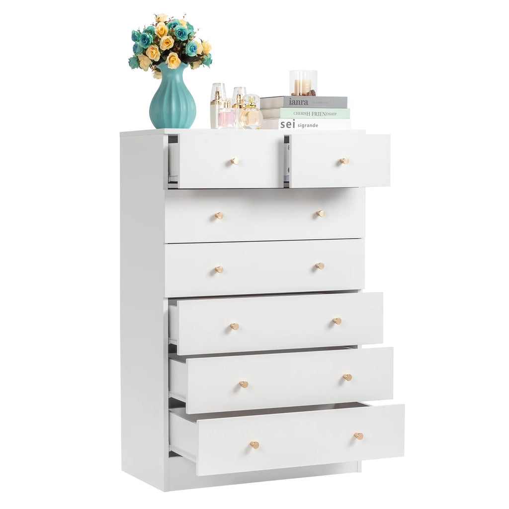 White 7 Drawer Wood Dresser Y203176