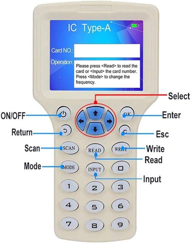NFC RFID Card Reader Writer Duplicator with 10 ID Cards, 10 Keyfobs and 10 IC Keys R588