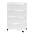 Black Plastic 3 Drawer Storage Cart Set of 2 X529840