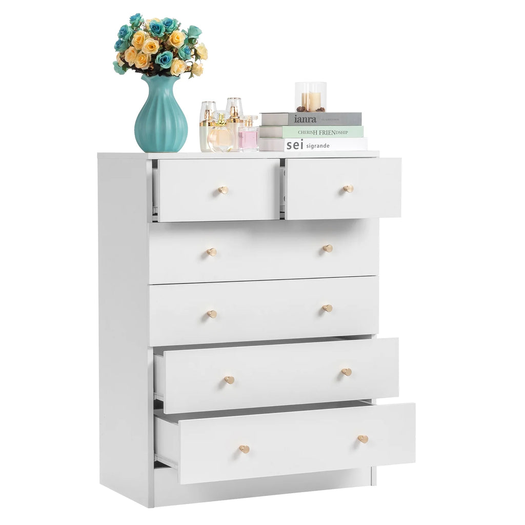 White 7 Drawer Wood Dresser Y203176