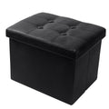 Black Folding Storage Ottoman with Padded Seat 17IN H3187