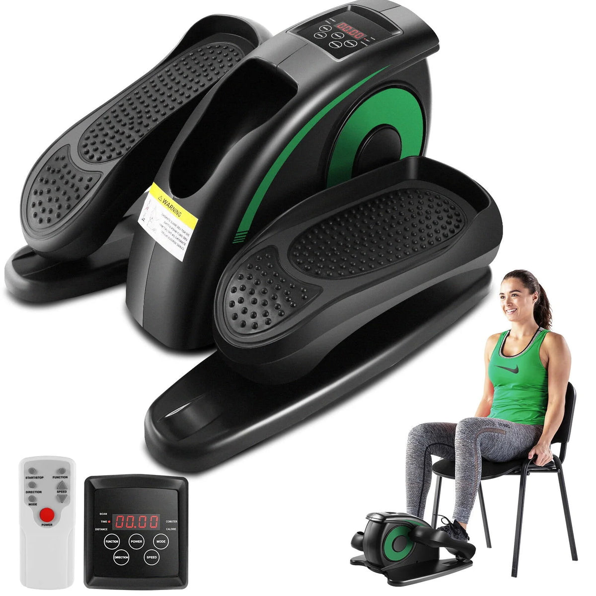 Under Desk Elliptical Pedal Exerciser with Remote & Data Monitor H466302