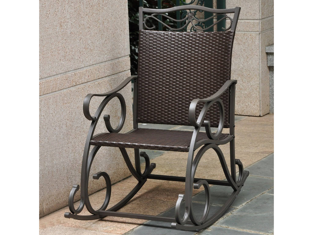 Resin Wicker Steel Rocker C81336