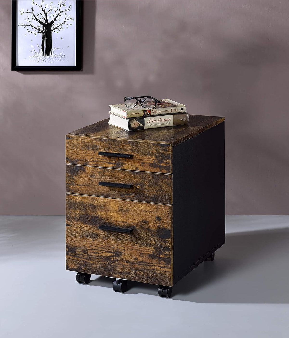 Weathered Oak File Cabinet K593