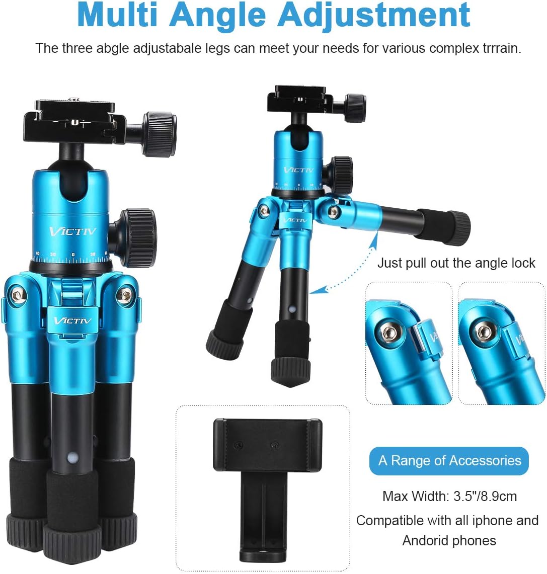 20inch Aluminum Tabletop Tripod with 360 Degree Ball Head, Pack of 2 G643