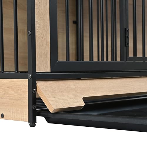 XL Double Large Wooden Dog Crate Furniture with Tray & Partition K825