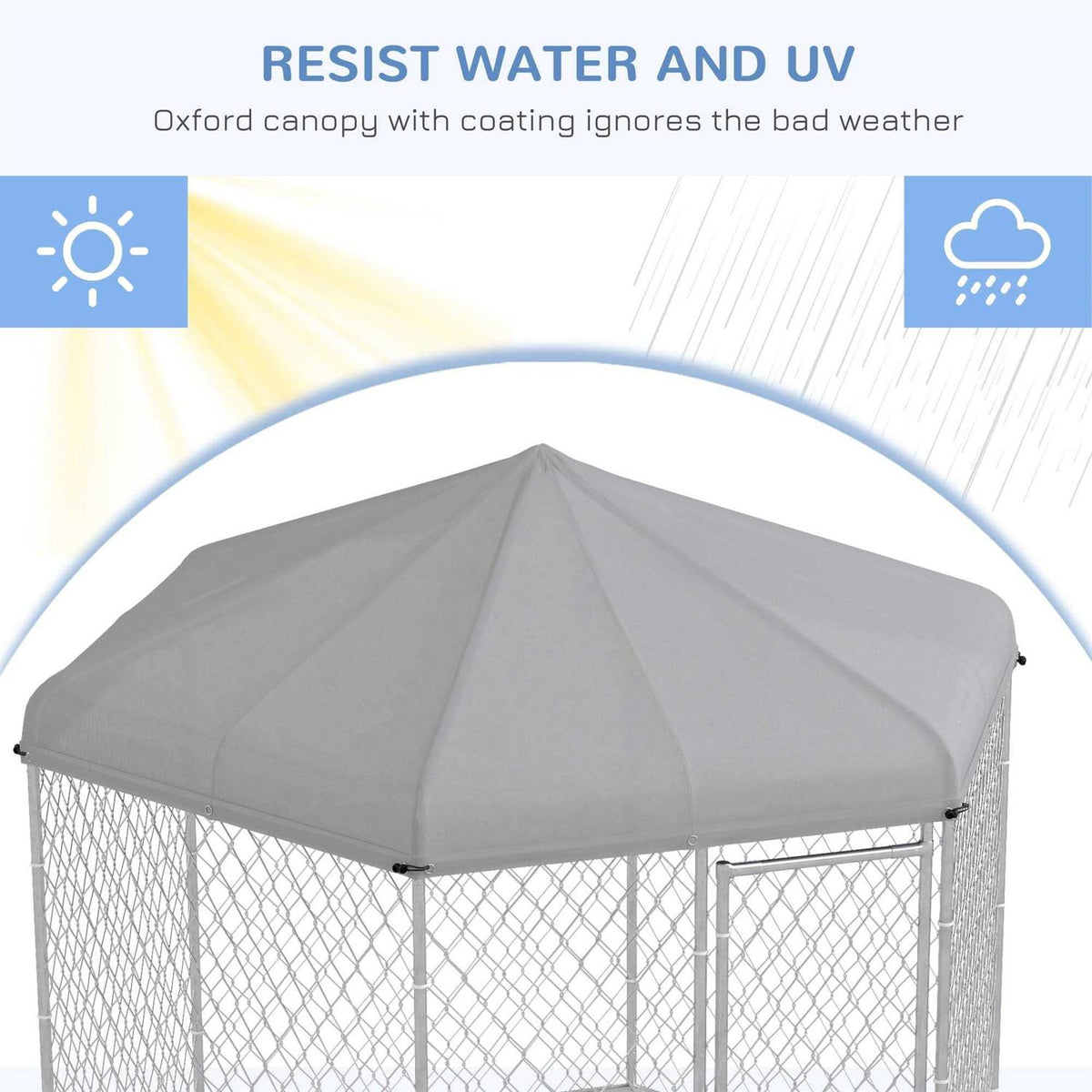 Large Outdoor Dog Kennel with Waterproof UV Resistant Roof B987539
