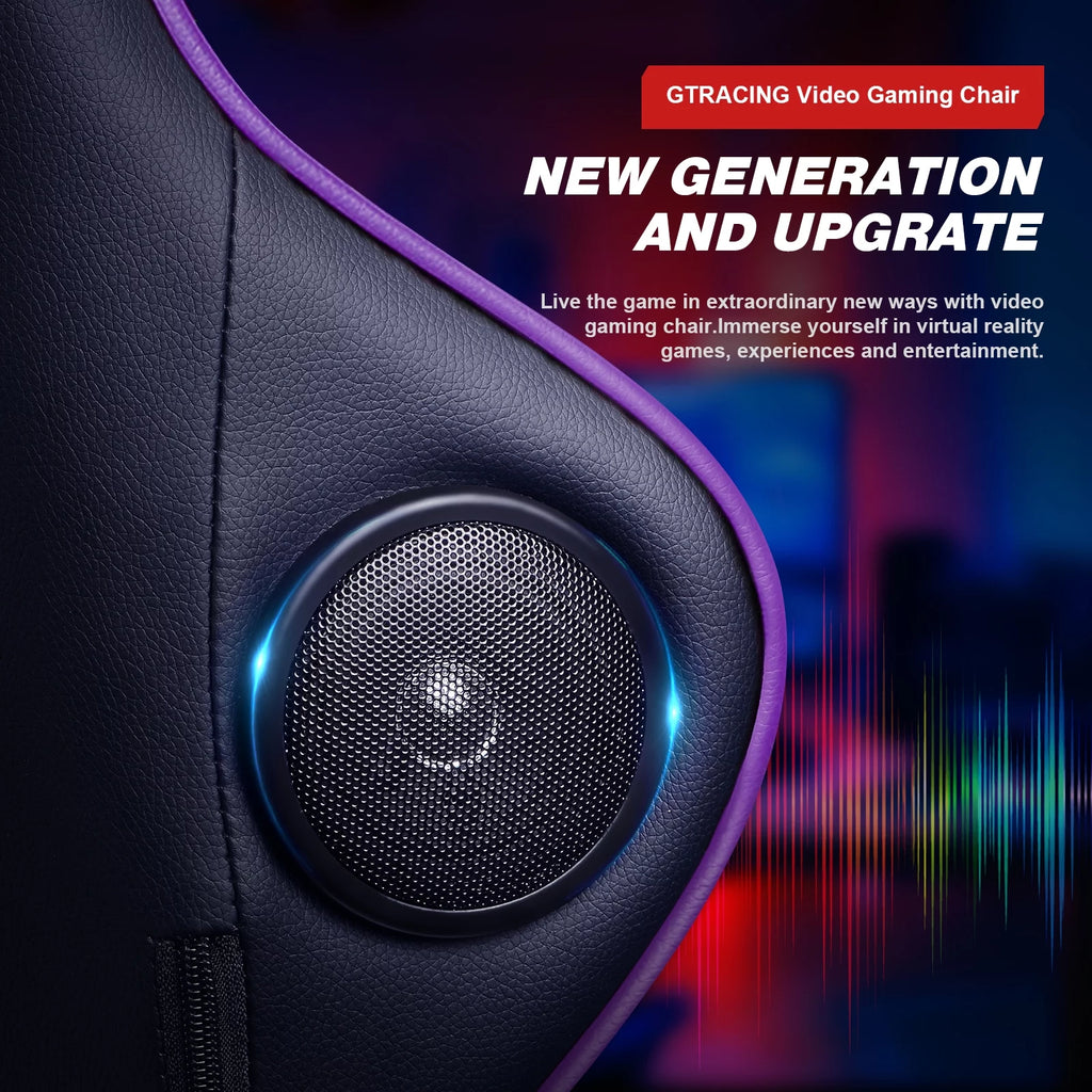 Purple Gaming Chair with Speakers and Footrest Y30420