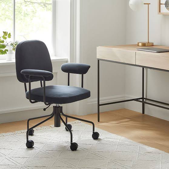 Yarn Dyed Linen Weave Office Chair U570780