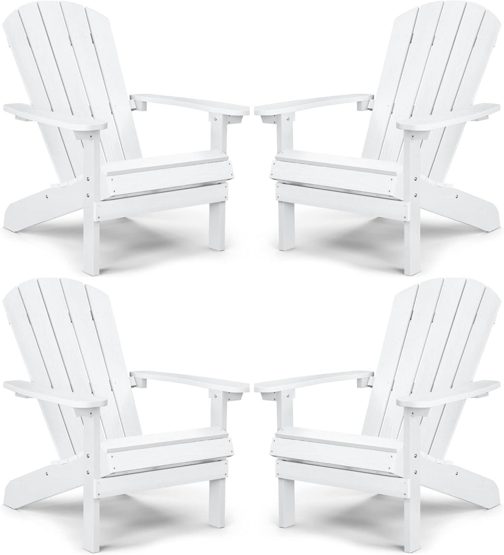 Black Plastic Adirondack Chairs Set of 2 W3031