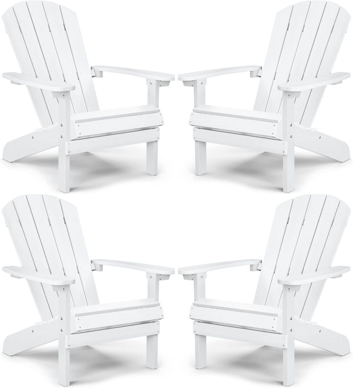 Black Plastic Adirondack Chairs Set of 2 W3031
