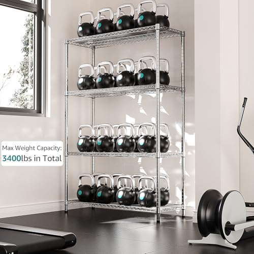 4 Tier Adjustable Heavy Duty Metal Wire Shelving Unit N141739