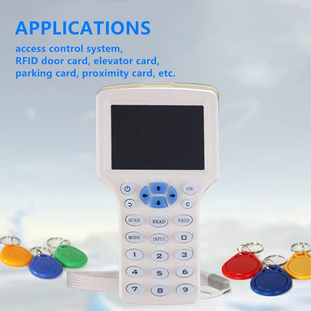 NFC RFID Card Reader Writer Duplicator with 10 ID Cards, 10 Keyfobs and 10 IC Keys R588