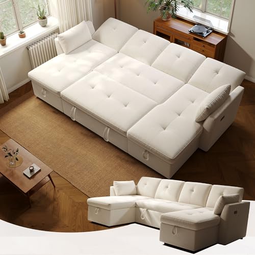 3 in 1 Convertible Velvet Sleeper Sofa Bed C73977