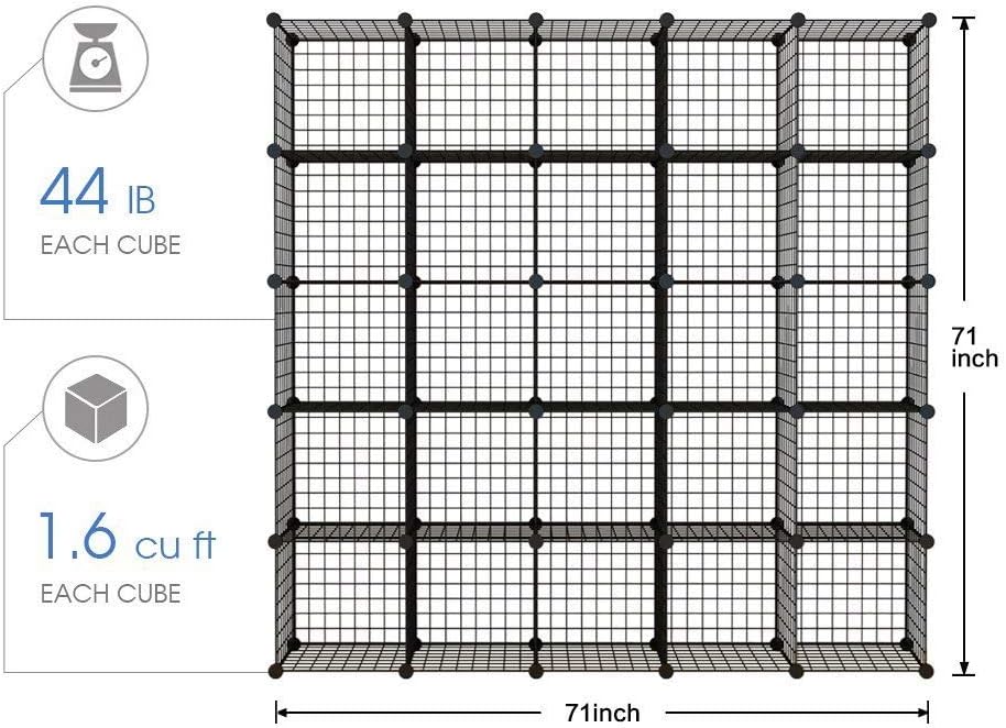 14x14 Wire Cube Storage 30-Cube Modular Shelving Unit Y362574
