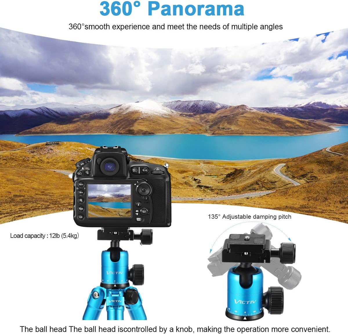 20inch Aluminum Tabletop Tripod with 360 Degree Ball Head, Pack of 2 G643