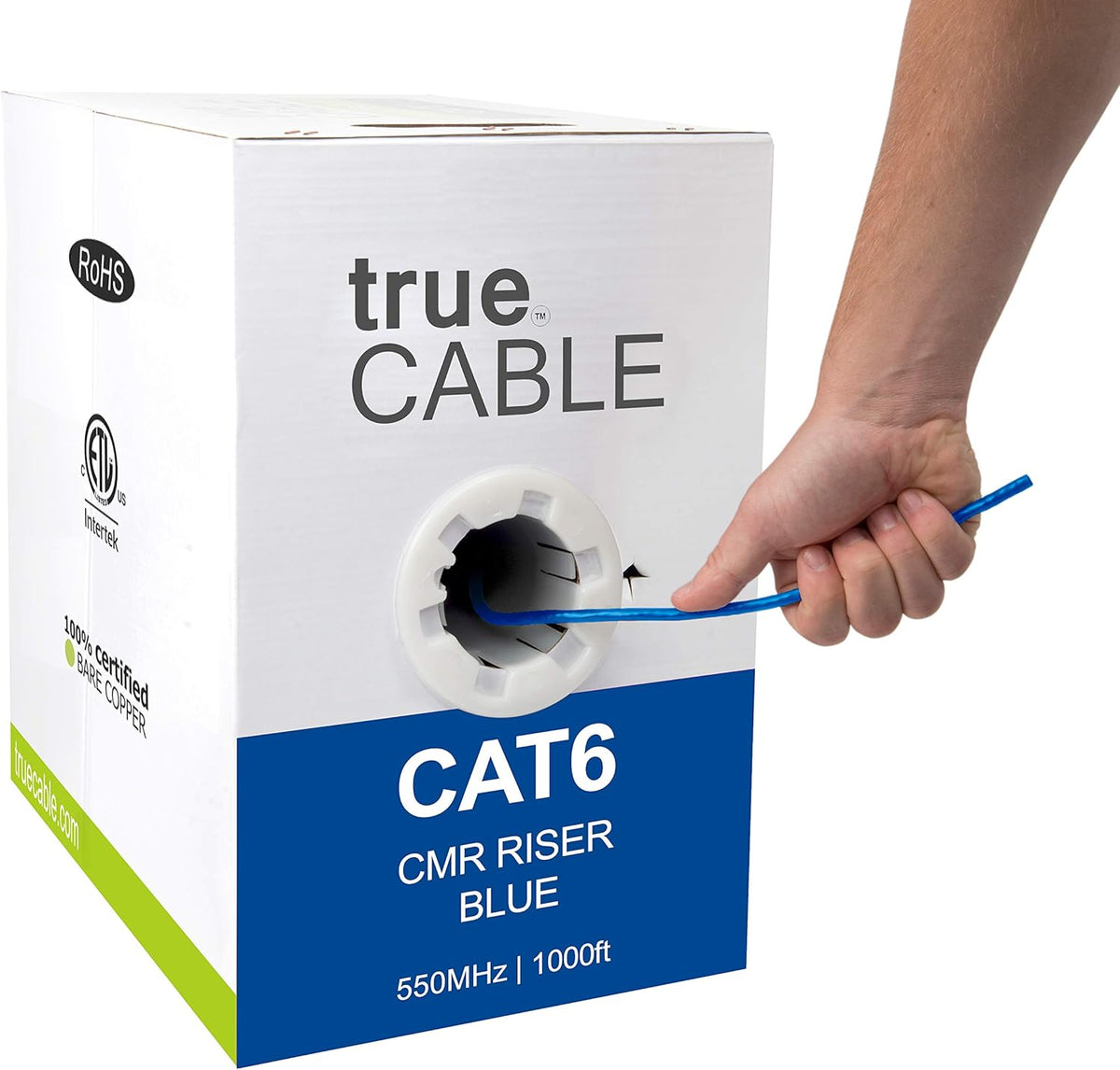 Cat6 Riser 1000ft Gray 23AWG Bare Copper UTP Ethernet Cable Y1430