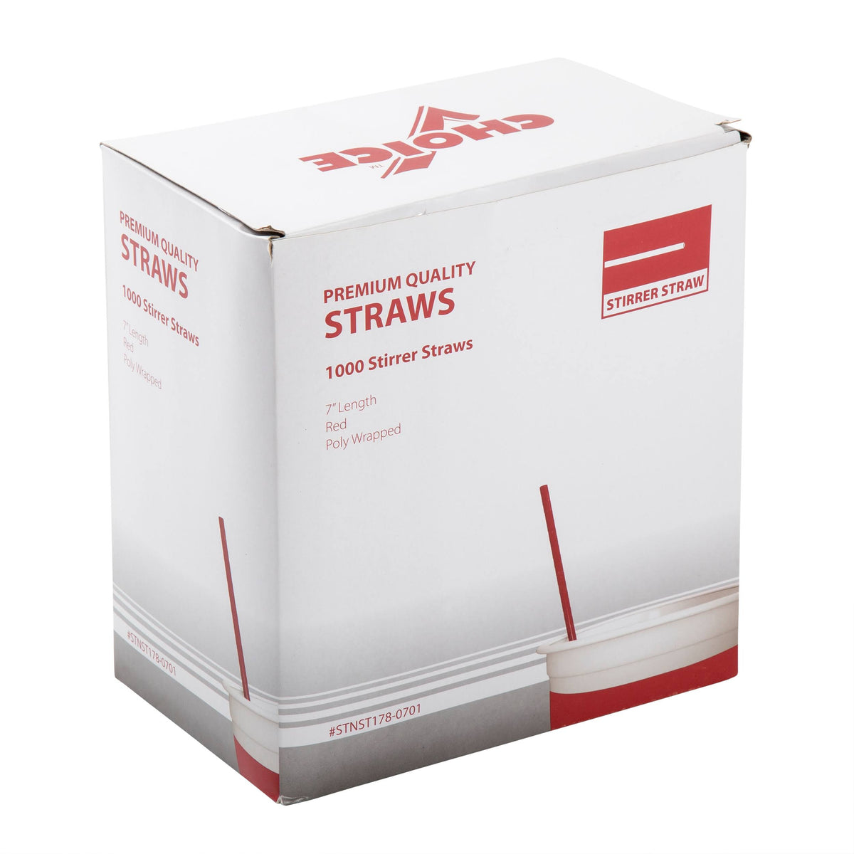 Red Sip Straw/Stirrer, Case of 10,000 B5134