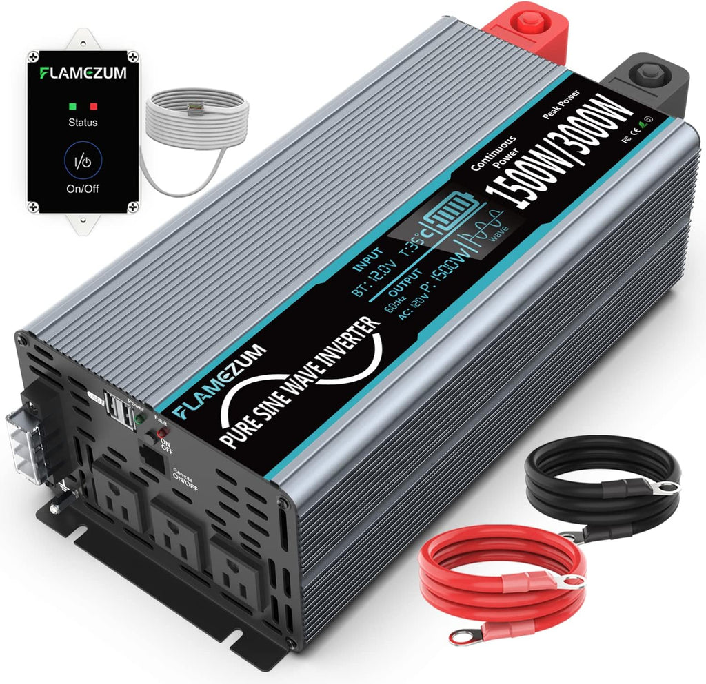 Pure Sine Wave 2000 Watt 12V DC to 110V/120V AC Power Inverter W8480
