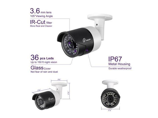 1080p HD 8CH DVR Security Camera System with 2TB Hard Drive O554