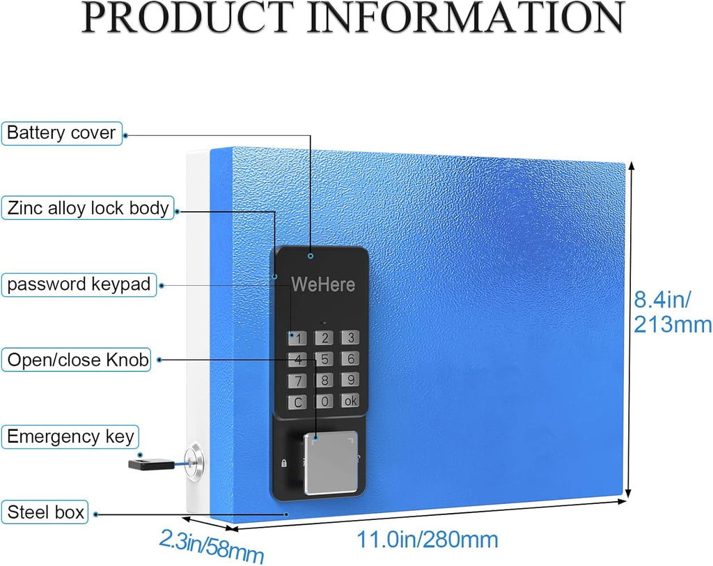 Metal Key Lock Box Wall Mount S19022