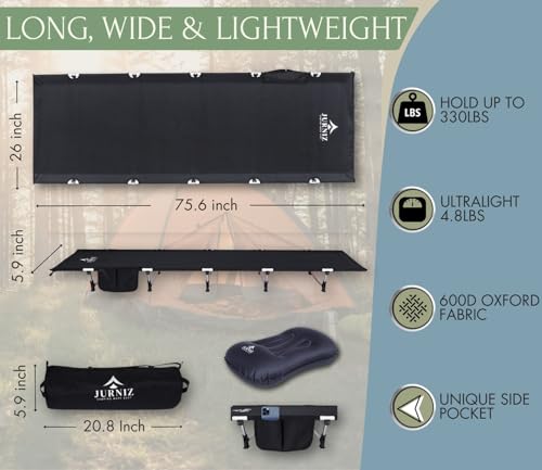 Ultralight Camping Cot with Carry Bag D574336