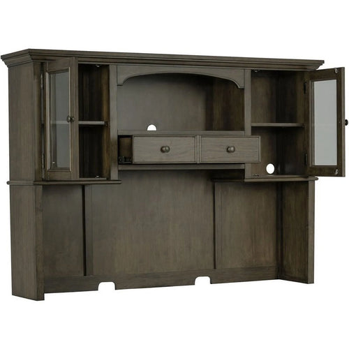 2-door Wood Hutch with Shelves Burnished Oak W15179