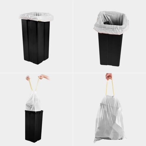 13 Gallon White Drawstring Trash Bags, 115 Pcs W854805