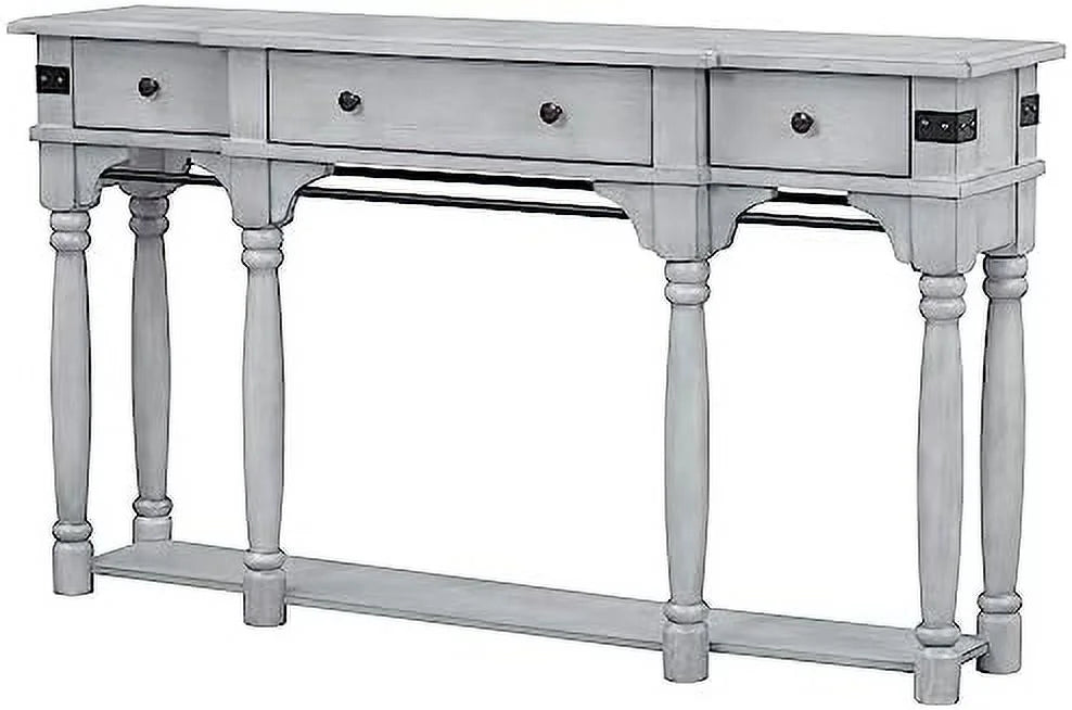 Contemporary Concrete Wood Top Console Table K73315
