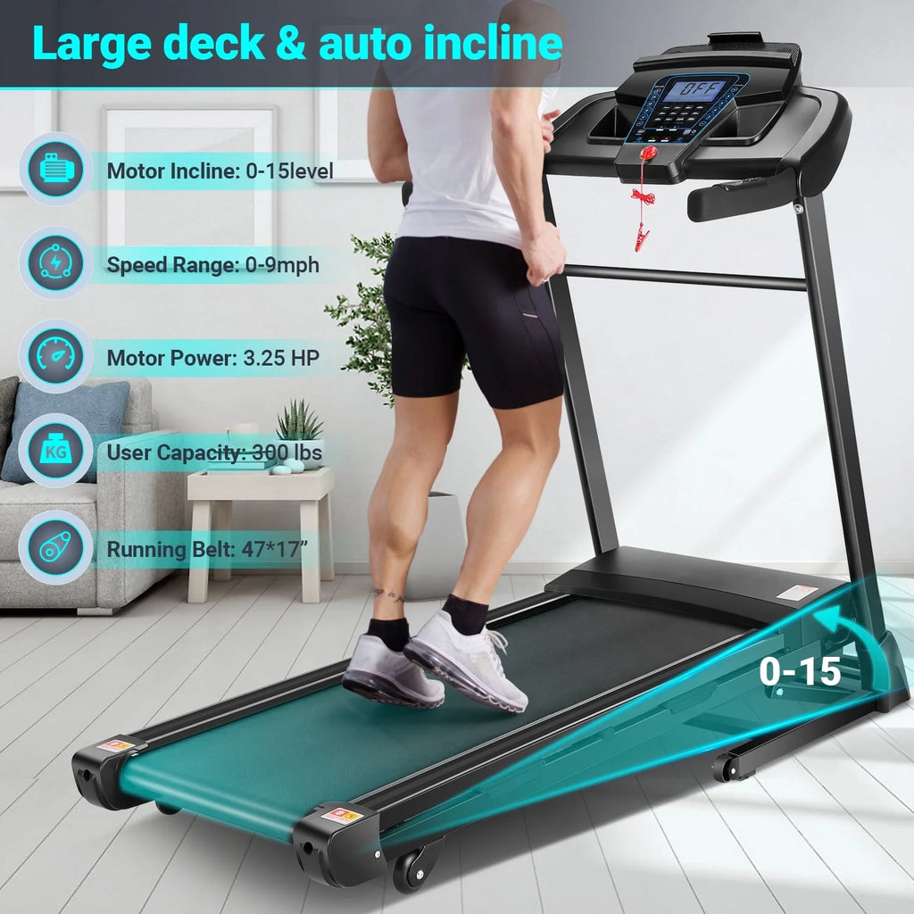 3.25 HP Folding Treadmill with 15-Level Inclines G54948