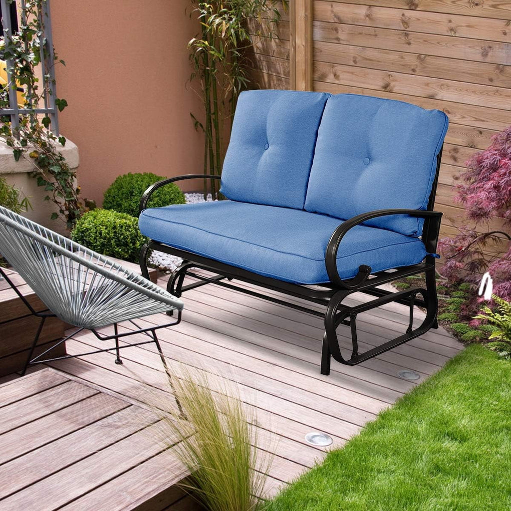 2 Person Outdoor Glider Bench with Cushion G824737