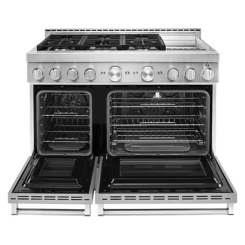 6.3 cu. ft. Smart Double Oven Gas Range with Griddle in Stainless Steel H21584