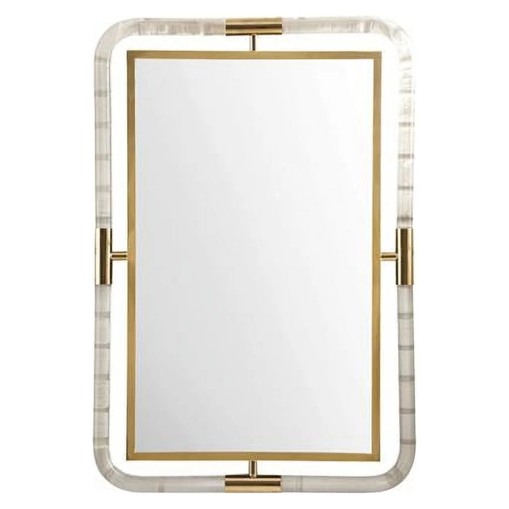 30 in. Polished Gold & Lucite Mirror J232