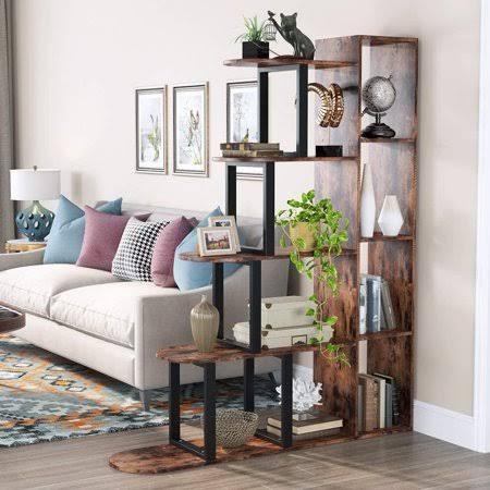 5-Tier Rustic Ladder Bookshelf Q6348