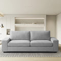 Light Grey Linen Loveseat Sofa with Solid Wood Frame D5400