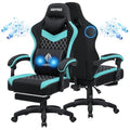 Black Leather Ergonomic Gaming Chair with Footrest H670514