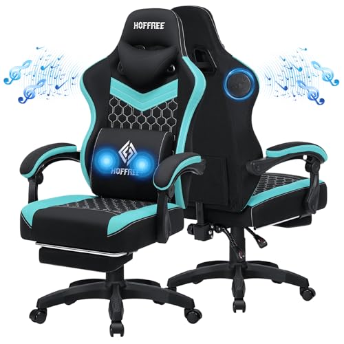 Black Leather Ergonomic Gaming Chair with Footrest H670514