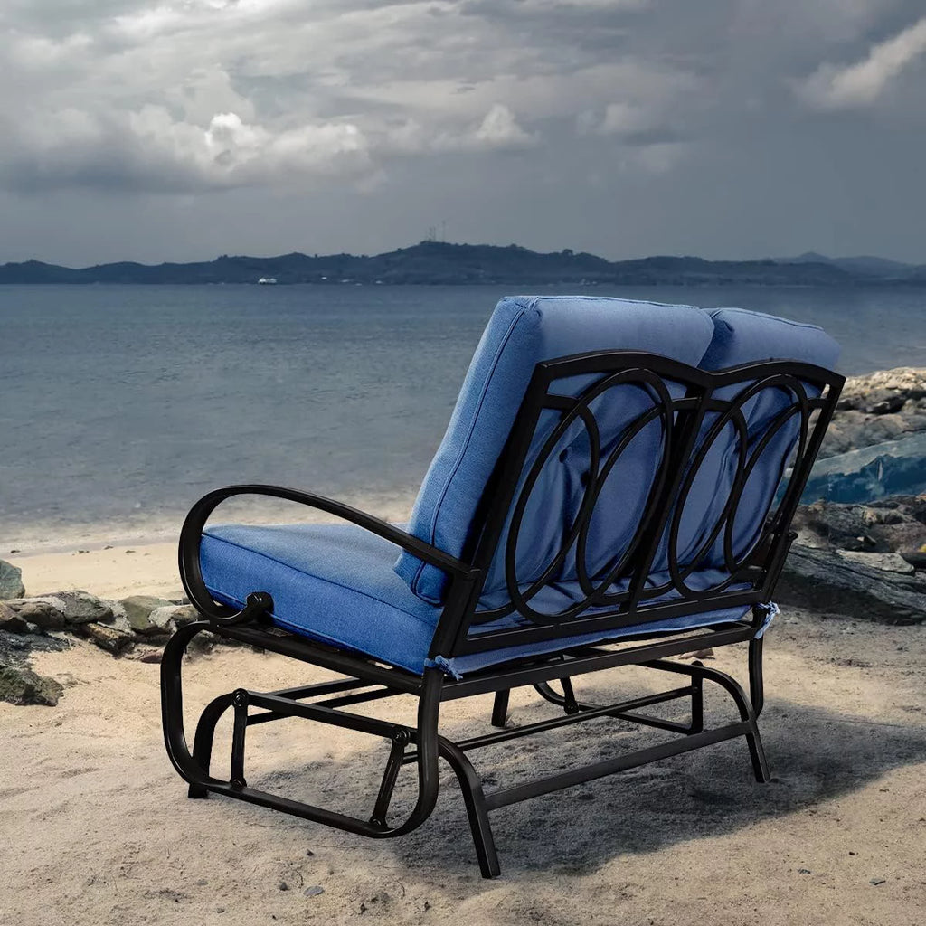 2 Person Outdoor Glider Bench with Cushion G824737