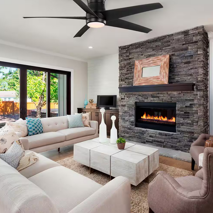 White LED Indoor/Outdoor Ceiling Fan with Light and Remote F4423