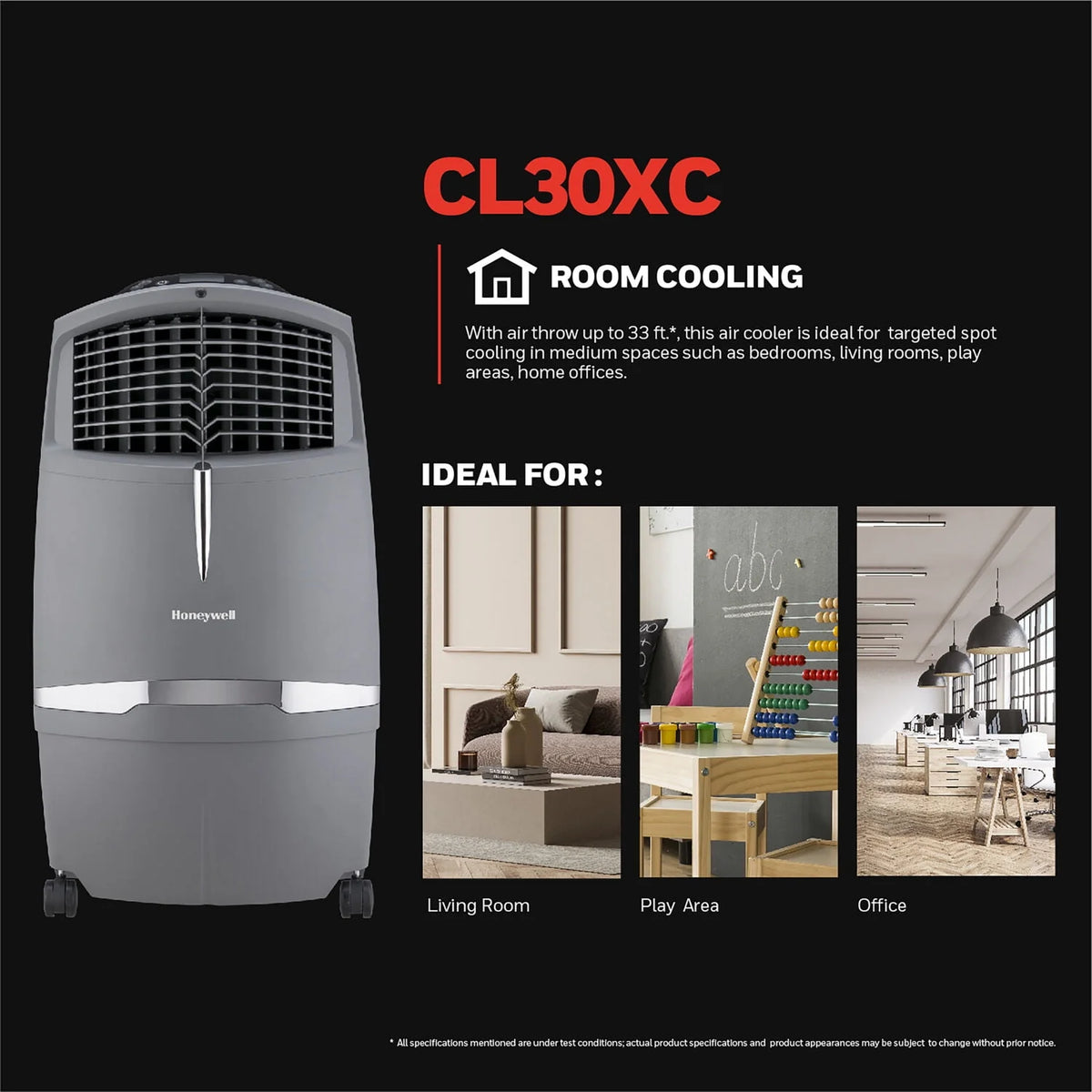 Gray Indoor Evaporative Air Cooler with Remote Control N138749