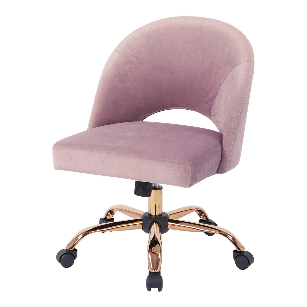 Lavender Fabric Office Chair with Rose Gold Base F311