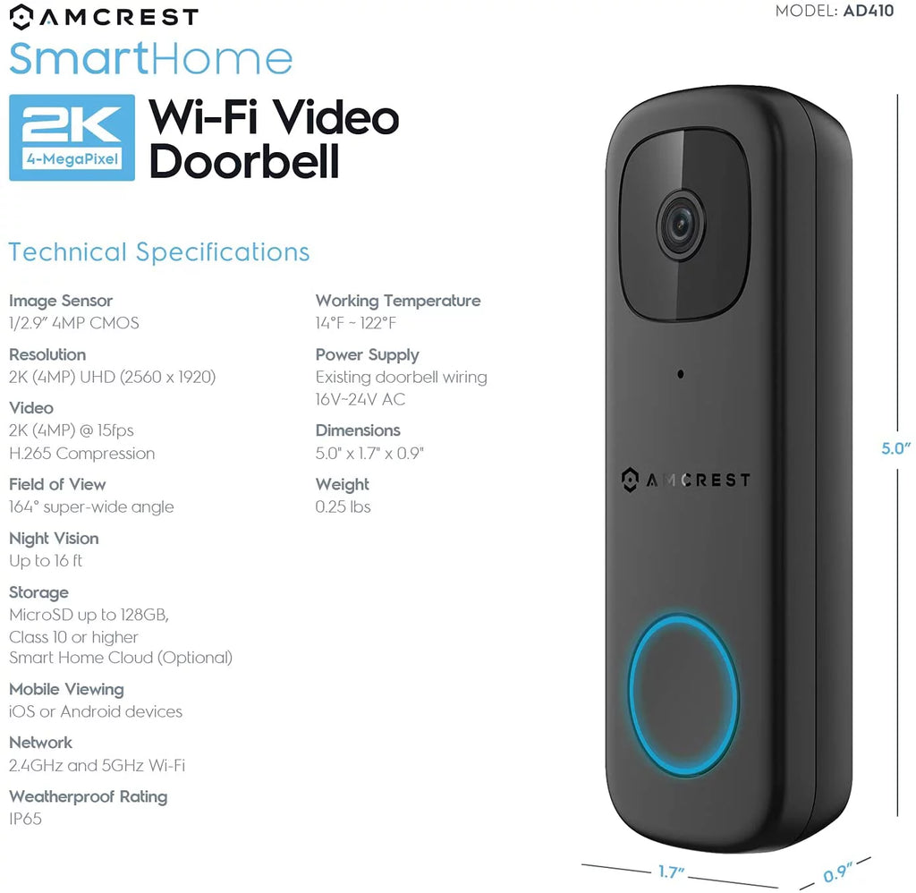4MP Video Doorbell Camera E5591