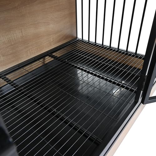 XL Double Large Wooden Dog Crate Furniture with Tray & Partition K825