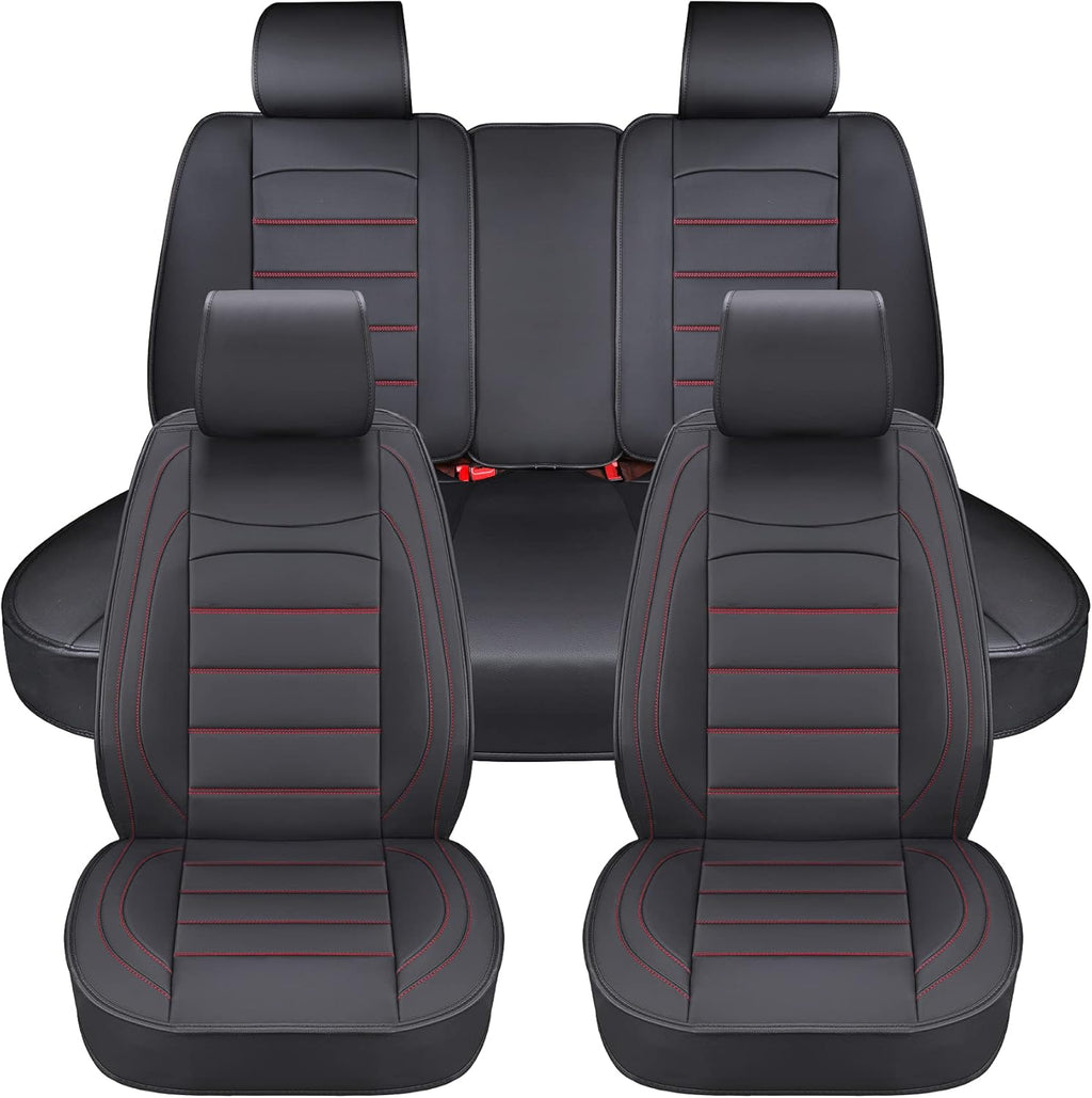 Beige Waterproof Leather Car Seat Covers Full Set Z339666