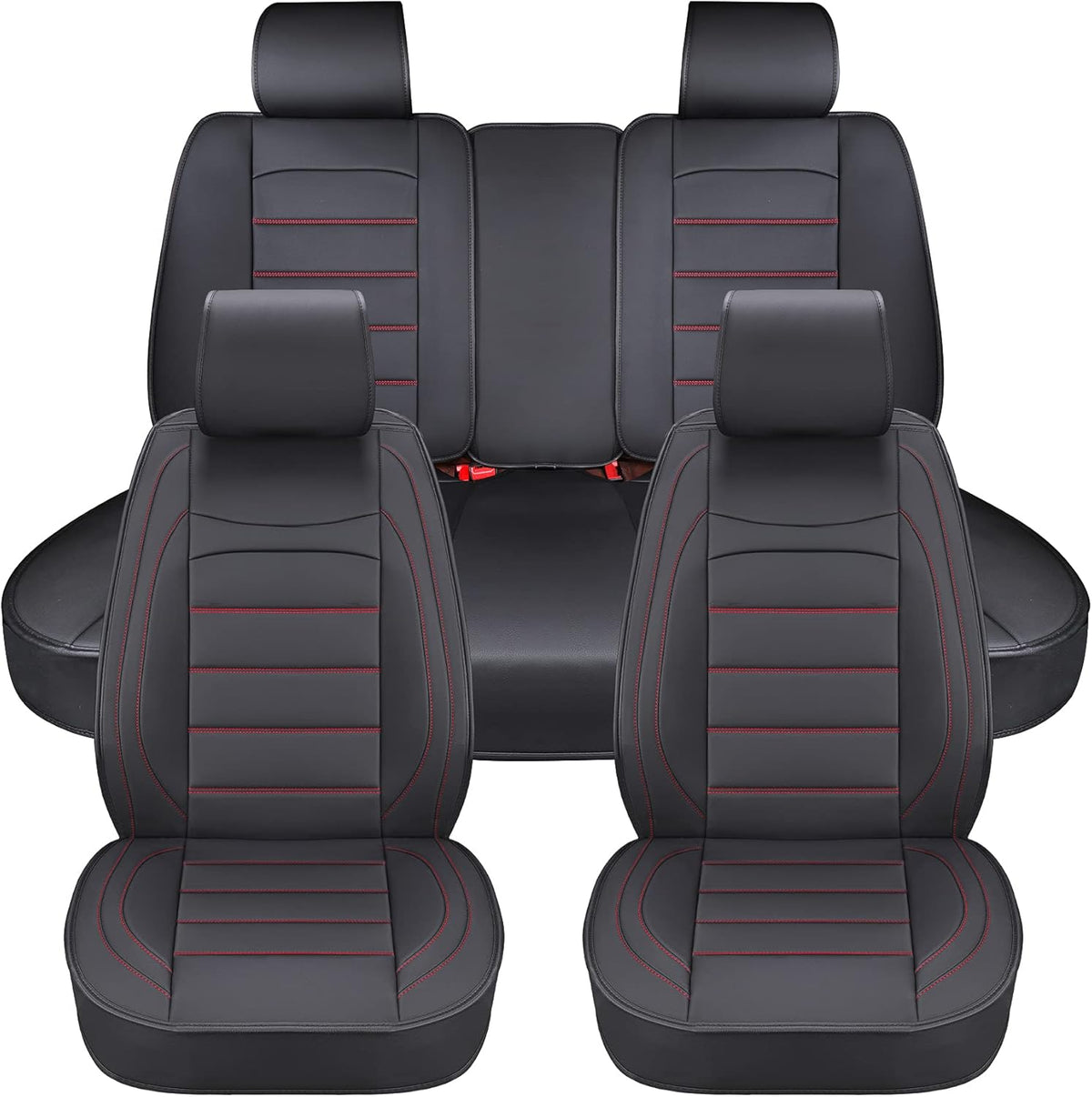 Beige Waterproof Leather Car Seat Covers Full Set Z339666