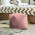 Moon Phases Cube Ottoman Red/White P391356