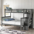 Twin Over Twin/Full Bunk Bed with Trundle and Drawers Grey Z59230