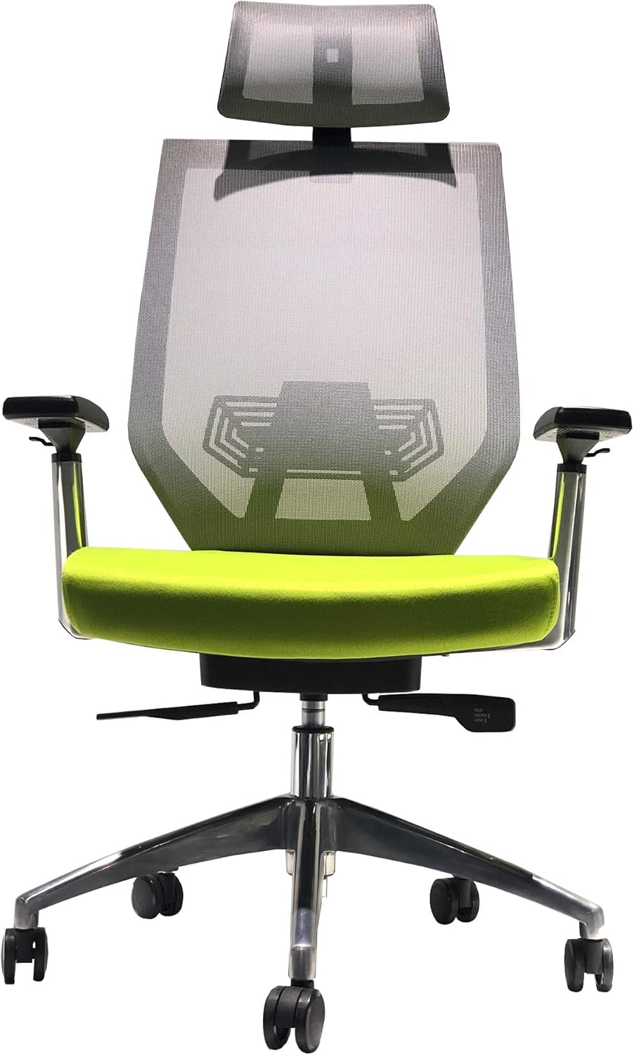 Green and Gray Ergonomic Office Swivel Chair with Padded Seat V556349