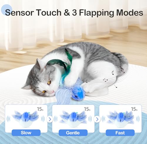 Blue Rechargeable Interactive Cat Toy with Catnip J925112